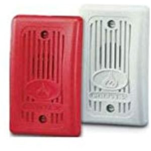 Gentex GX93-R Mini Horn 12/24VDC, 3100Hz, 12 AWG to 18 AWG, Red