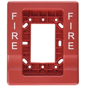 Edwards Signaling EG1RT-FIRE Genesis Trim Plate for Wall Mount, Horn/Strobes, 1-Gang to in. Box, Marked in.Fire in., Red