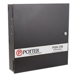 Potter PSN-106B 10A Conventional Power Supply with 6 Outputs, Black Enclosure