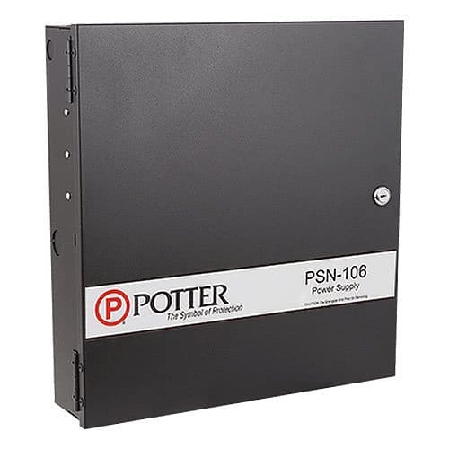 Potter PSN106B 10A Conventional Power Supply with 6 Outputs, Black
