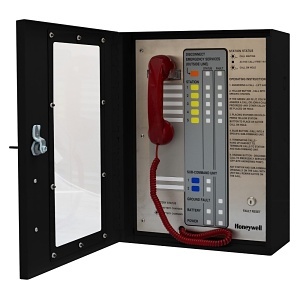 Honeywell Area of Refuge HON-AOR-5-DKL Fixed Station Analog AOR Command Unit with 5-Station Capacity, Dark Lens