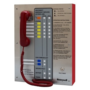 Honeywell Area of Refuge HON-AOR-5-R Fixed Station Analog Command Unit with 5-Station Capacity, Red