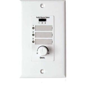 AtlasIED WPD-RISRL Wall Plate Input Select Switch with Volume Control 10k Pot and Input Indicator Use With AAPHD Amplifiers