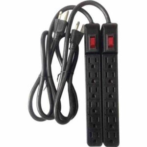 UltraTech 0E-6SURGE2P 6-Outlet 241J Surge Protector, Rocker Switch w/LED, 2-Pack