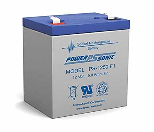 Power Sonic PS-1250F1 PS Series 12V, 5Ah General Purpose Rechargeable SLA Battery, F1 Terminals