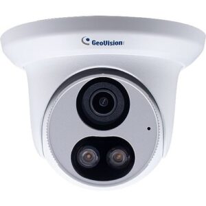 GeoVision GV-EBFC5800 AI 5MP H.265 Super Low Lux WDR Pro Full-Color Turret IP Camera, 2.8mm Lens, White