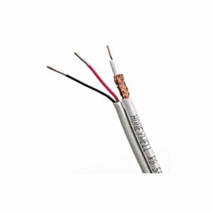 Genesis 65086101 RG59 18/2 Coaxial CCTV Cable, 18 AWG Solid BC with CCA Braid, CL3, CM, 500' (152.4 m), Pull Box, White